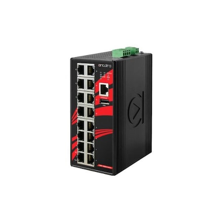 Antaira 16-Port Industrial Gigabit PoE+ Light Layer 3 Managed Ethernet Switch LMP-1600G